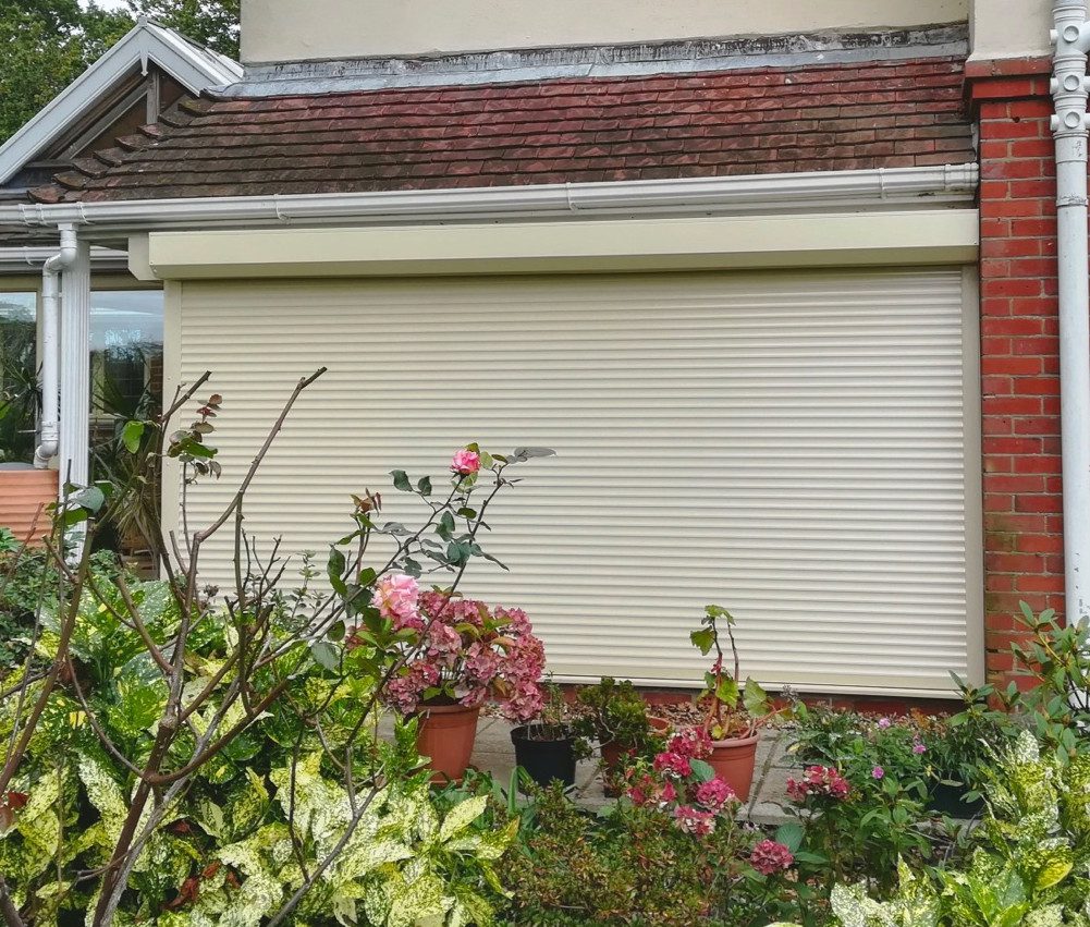 A photo of a roller window shutter fitted to a house in Christchurch.